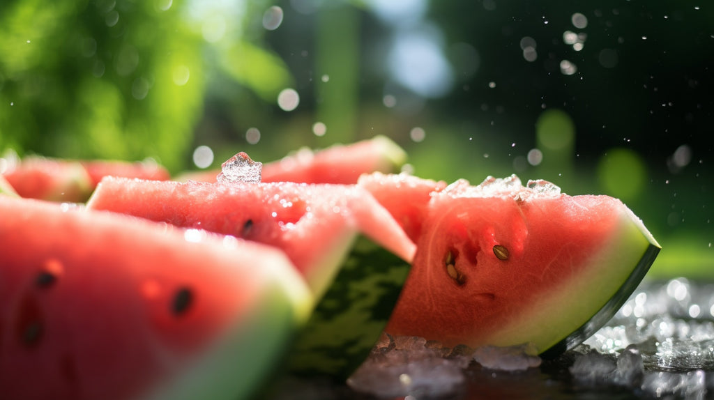 Refreshing summer treat - salted watermelon slices on a plate, perfect for beating the heat.